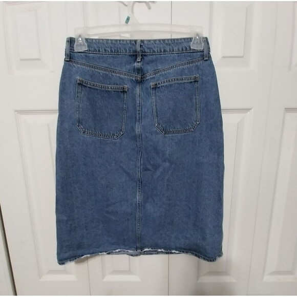 Old Navy Button Front Jean Skirt Women's Size 10 High Waist Denim Midi Skirt - Picture 2 of 2